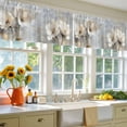 thumbnail image 4 of 2 Pack Magnolia Flower Valance for Window Flowers Oil Painting Abstract Retro Kitchen Valance Rod Pocket Short Curtain Topper Decorative Window Treatment for Living Room Bedroom 42"x18", 4 of 8