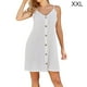 thumbnail image 1 of Vestido sin mangas con tirantes ajustables y cuello en V para niña, Blanco, XXL seitruly AP001327-05, 1 of 7