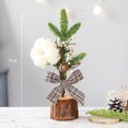 thumbnail image 3 of Opperiaya Christmas Tree Potted Plants with Stable Wooden Base Decoration, 3 of 6