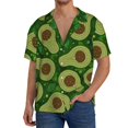 thumbnail image 2 of Picia Big Colorful Avocados Men's Linen Shirts Short Sleeve Cuban Beach Shirts Casual Shirts Button Down Shirt for Men Beach Summer Wedding Shirt-3X-Large, 2 of 7
