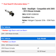 thumbnail image 2 of Osram Sylvania Halogen Headlight Automotive Bulb fits Nissan Armada, 2 of 2