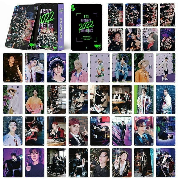 55Pcs Bangtan Boys Photo Cards Bts Lomo Cards Bangtan Boys 2022 Season's Greeting Album Lomo Cards Bangtan Boys Merch Box Cards Gift Pack for Army Fan