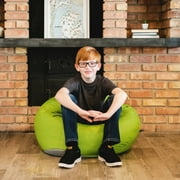 Big Joe Classic Kids Bean Bag Chair, 2 ft Round, Spicy Lime, Easy-Clean SmartMax Fabric, Refillable with Built-in Handle