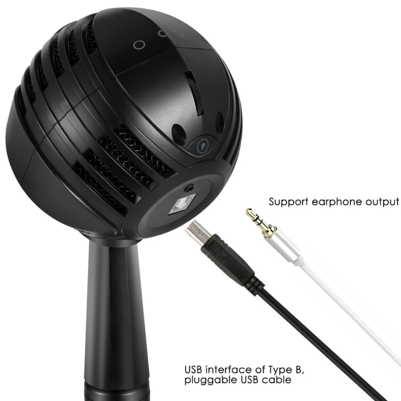 Portable USB Computer Microphone Desktop, PC, Laptop Microphone for Podcasting Condenser Microphone for Video Conference