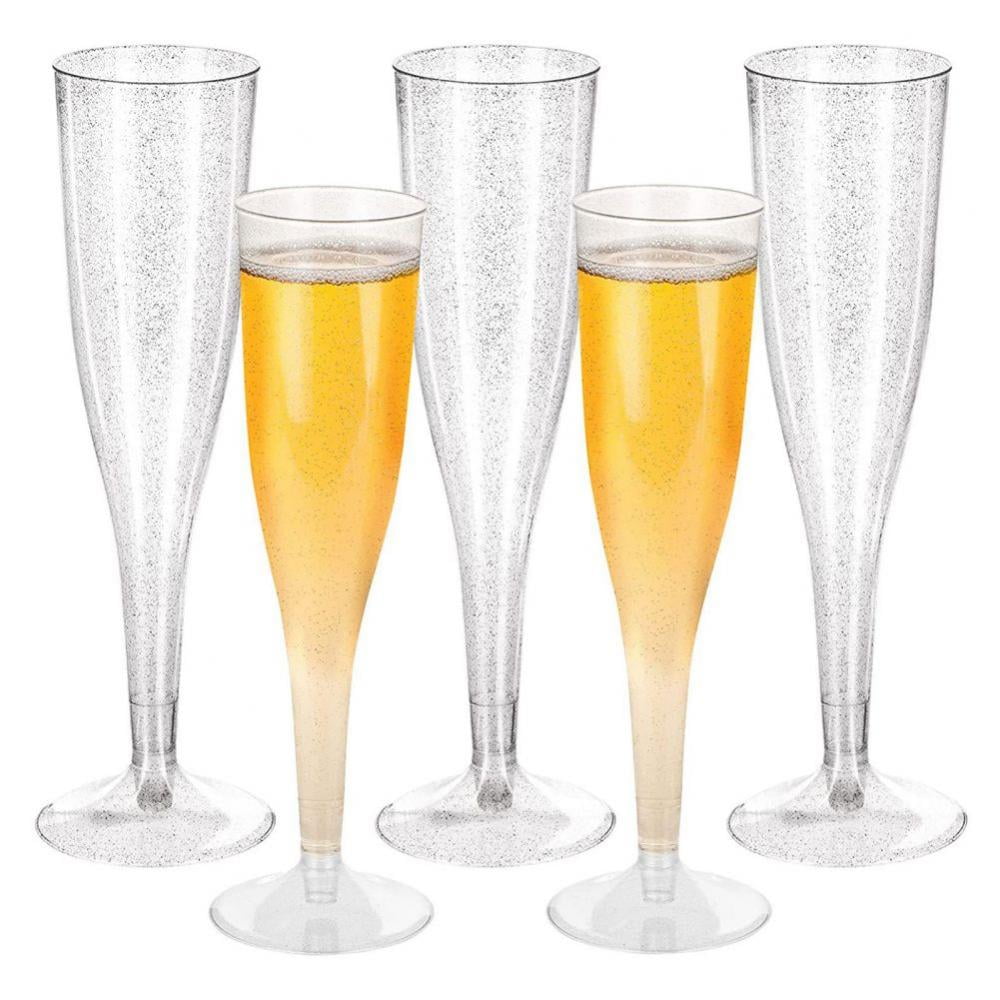Tebery 18 Pack Clear Plastic Champagne Flute Mimosa Flutes 6Oz