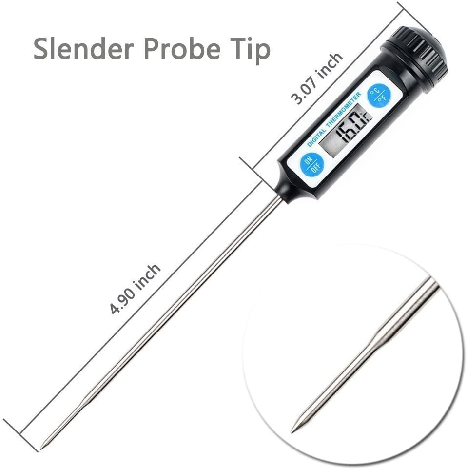 Thermomètre De Cuisine Numérique Teplom - Sonde Inox, écran LCD Rétroéclairé, Aimant - Pour Viande, Huile, Lait, Vin, BBQ - 6