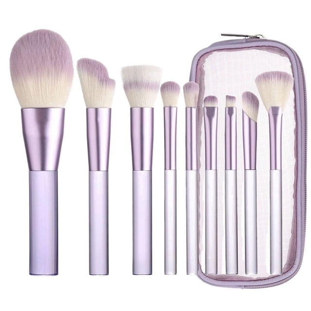 9 piece Makeup Brush Set, Including Powder Brushes, A Foundation Concealer, Brushes, Eyeshadow,