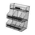 thumbnail image 4 of Organizador de huevos de rejilla de huevo apilable de 3 niveles con 5 divisores Cesta de almacenamiento de alambre de acero al carbono, 4 of 9