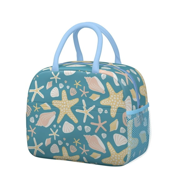 Lunch Bag Lunch Box for Women Reusable Insulated Lunch Bags,Water-Resistant Sea Star Cooler Lunch Tote Bag, Large Capacity for Work Travel Picnic