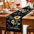 thumbnail image 5 of You Are My Sunshine Table Runner 48 Inches Long Farmhouse Dress Scarves, Yellow Sunflowers Cute Bees Heart Black Dining Tablerunner for Coffee Table/Kitchen Island/Party Décor, 13" x 48", 5 of 8