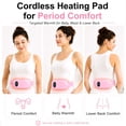 thumbnail image 3 of TeSabMi Portable Heating Pad for Period Cramps, Cordless Heating Belt, 6 Heat Levels, 6 Vibration Modes, Stocking Stuffers, Gifts for Women, Pink, 3 of 10
