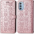 thumbnail image 2 of Wallet Case for Motorola Moto G51 5G,Cat Dog Cartoon Cute Style with ID Card Holder PU Leather Flip Phone Cover for Motorola Moto G51 5G MG Rose Gold, 2 of 13