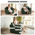 thumbnail image 6 of 41.5"Boneless Chair, Green Single Sofa, Corduroy Cloud Sofa for Living Room, 2 Cup Holders, 2 Storage Pockets, No Assembly Required, 6 of 10