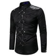 thumbnail image 6 of safuny Men's Slim Suit Tops Big&Tall Fashion Casual Business Workout Solid Color Shackets Turn Down Collar Sweatshirts Button Outwear Long Sleeve Shirts Jackets Black L, 6 of 9