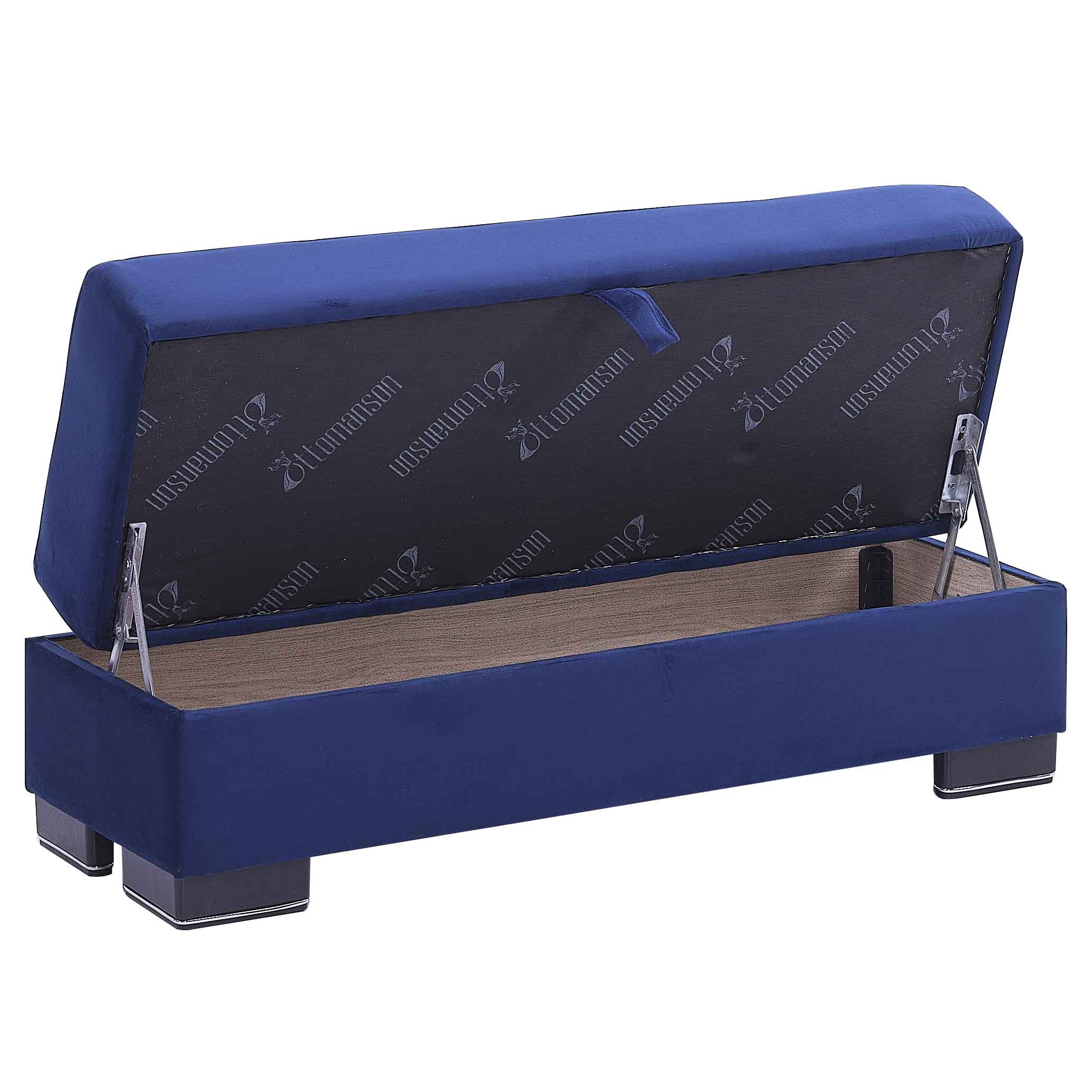 Ottomanson Origins Upholstered Storage Ottoman, Blue