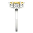 thumbnail image 3 of 2 ct Marquise Cut Simulated Yellow Diamond 3 Stone 18K White Gold Womens Engagement Ring, 3 of 5