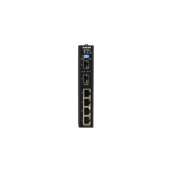 BLACK BOX LGH1006A GIGABIT ETHERNET (1000-MBPS) EXTREME TEMPERATURE SWITCH - (4) 10/100/1000-MBPS C