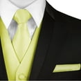 thumbnail image 3 of BEST TUXEDO Men's Formal, Prom, Wedding, Homecoming, Tuxedo Vest, Tie & Hankie Set in Canary Solid Satin - XS, 3 of 3