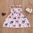 thumbnail image 2 of Robe à Bretelles Spaghetti pour Filles, Imprimé d'Étoiles, Décontractée, Sans Manches, Froncée, Robe de Princesse d'Été, Tenue de Fête, 2 of 7