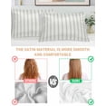 thumbnail image 3 of Sage Green Striped Pillow Cases Standard Size Set of 2, Smooth Satin Pillowcase for Hair and Skin, Sage Green White Stripes Farmhouse Decorative Cooling Bed Pillow Covers with Zipper, 20x26 Inches, 3 of 5