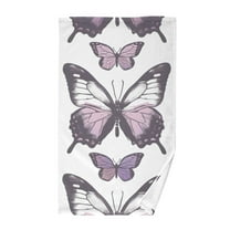 Purple Butterfly Cotton Face Towels Absorbent Hand Towel Soft Bathroom Towel for Kitchen Hotel Decoration