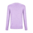 thumbnail image 4 of Womens Casual Long Sleeve Crew Neck Pullover Sweaters Loose Women Purple Sweater Soft Work Sweaters for Women, 4 of 6