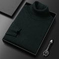 thumbnail image 1 of Suéter de otoño e invierno para hombre, camisa de punto con parte inferior, suéter de cuello alto de color sólido entallado para hombres jóvenes y de mediana edad, multicolor, 1 of 6