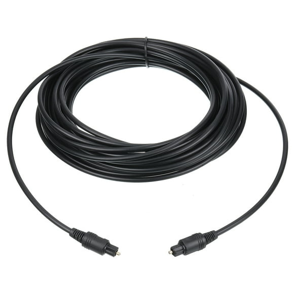 Uxcell Fiber Optic Audio Cable Digital Optic Cable 34.4FT TOS Optical Link Plastic Straight for TV DVD Black