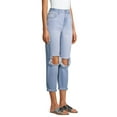 thumbnail image 2 of No Boundaries Juniors' Super High Rise Destructed Mom Jeans, 2 of 6