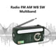 thumbnail image 5 of Radio meteorológica, radio de emergencia con manivela y cargador solar, radio portátil de onda corta AM FM a batería con linterna LED y cargador USB. Radio de manivela con alerta., 5 of 7