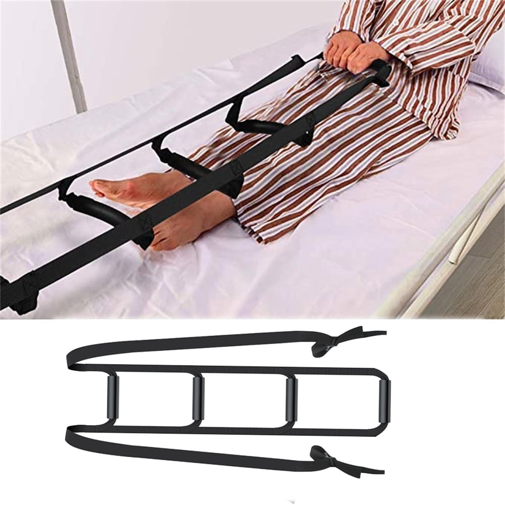 Jinsinto Bed Ladder Auxiliary Belt, with 4 Handles, Pull and Sit Down Rope Ladder for Caddy Aid for Seniors with Limited Upper Body Strength