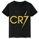 thumbnail image 5 of Camiseta de algodón negra de manga corta de verano para niños y niñas, ropa deportiva, camisetas con estampado de estrella de fútbol Ronaldo, ropa para niños, 5 of 5