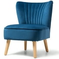 thumbnail image 4 of Costway Armless Accent Chair Modern Velvet Leisure Chair Single Upholstered Blue, 4 of 9