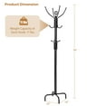 thumbnail image 3 of Costway 78" Metal Coat Rack Free Standing Tree Hat Umbrella Holder Hanger Hooks Black, 3 of 10