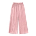 thumbnail image 5 of Girls Wide Leg Pants Elastic Waist Loose Fit Flowy Trousers Casual Lounge Summer Lightweight Relaxed Dance Sweatpants Flattering Playwear with Pockets, 5 of 6