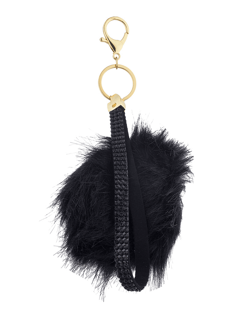 black pom keychain