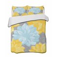 thumbnail image 2 of Yellow Teal Floral Spring Full Size Down Alternative Comforter, Lightweight Comforter Quilt Bedding Set with Pillow Shams Pastoral Summer Botanical All Seasons Bed Comforter Duvet Insert 78"x90", 2 of 7