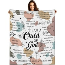 Christian Gifts for Women - I Am a Child of God Blanket 60"x50", Inspirational Religious Birthday Gifts for Women Mom Sister Friends, Christmas Baptism Catholic Spiritual Jesus Faith Bible Prayer Gift