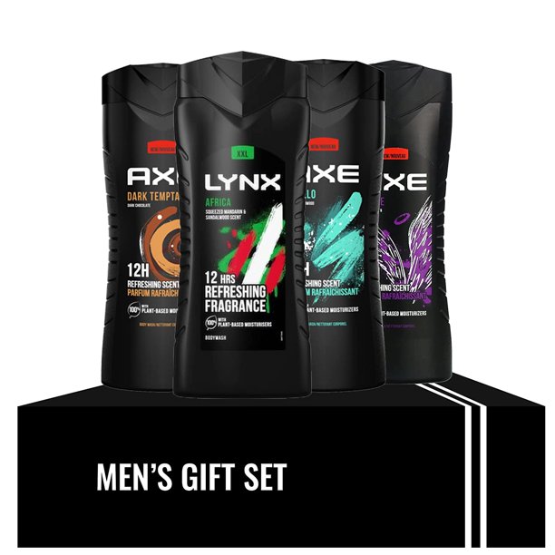Axe Men's Body Wash Variety Gift Box, 3 in 1 Body Hair and Face Wash