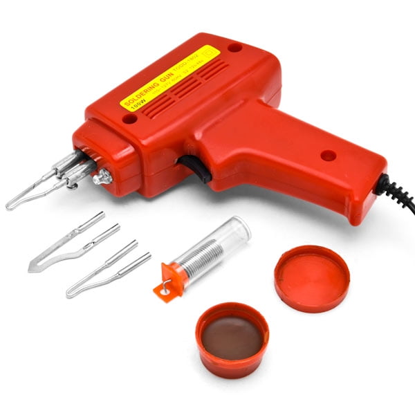 Biltek New 7pc Soldering Gun Kit w Case Iron Solder 100W Professional Style Flux Solder by KapscoMoto