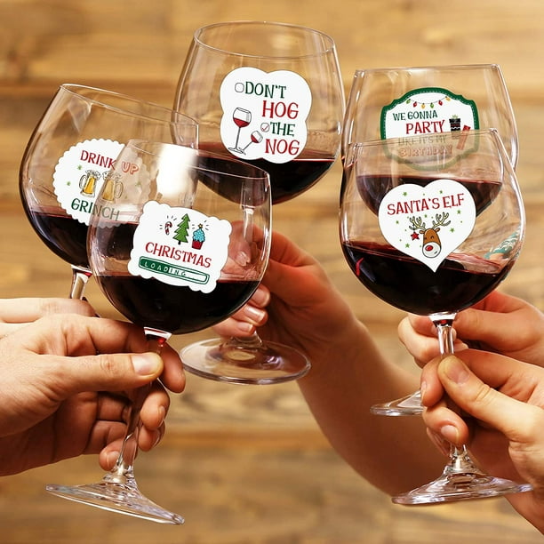 6 Pack/Set Christmas Cute Wine Glass Markers Xmas Dining Room Party Home  Decor
