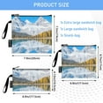 thumbnail image 3 of Haosy 3 Pack Reusable Ziploc Bags BPA Free Healthy Food Storage Bag Leakproof Sandwich Snack Freezer Bags Snow-capped Mountains Reflecting in Lake, 3 of 7