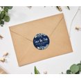 thumbnail image 3 of Darling Souvenir Round 45 Pcs Floral Border Save The Date Stickers Wedding Personalized Bride Groom Names And Date Envelope Seals - Navy Blue, 3 of 4