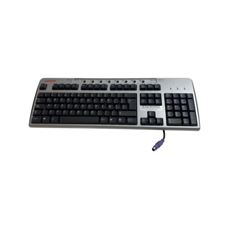 Compaq Spanish PS2 Silver & Black Keyboard 5069-4658 5187-3447 Model KB-0133