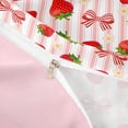 thumbnail image 4 of spefrowx Kawaii Strawberry Bow Print Twin Duvet Cover for Girls, Pink Stripe Floral Twin Bedding, Pink Reversible, 2 Pieces, 1 Duvet Cover and 1 Pillowcase, 4 of 6