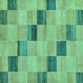 thumbnail image 1 of Ahgly Company Indoor Square Checkered Turquoise Blue Modern Area Rugs, 6' Square, 1 of 4