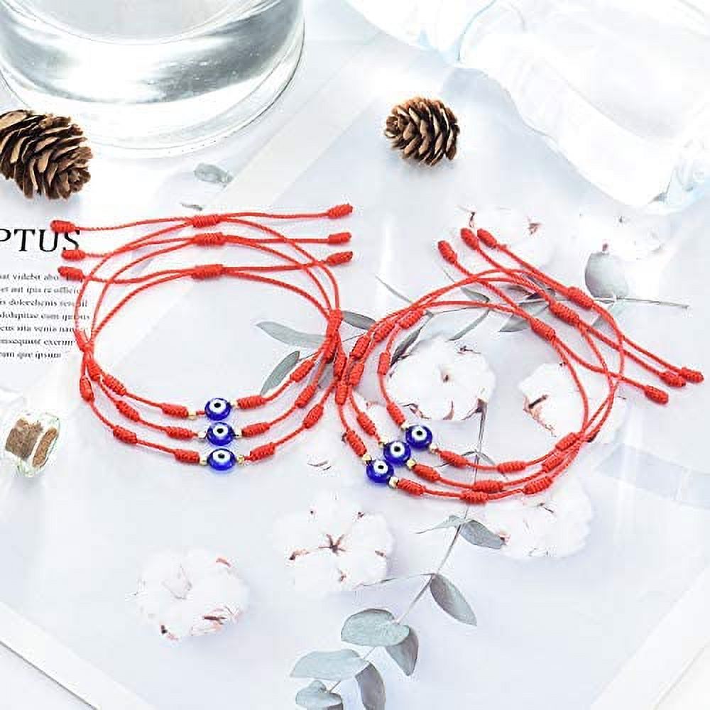  HUASAI 4 Pieces Evil Eye Bracelets Mal De Ojo Bracelets Lucky  Red String Bracelet Adjustable 7 Knot Evil Eye Bracelet Evil Eye Protection  Bracelet(4 Pcs Bead Evil Eye Bracelets): Clothing, Shoes