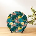 thumbnail image 6 of Salouo Hawaiian Style Pattern Bone China Decorative Plate,Holiday Decor Decorative Ceramic Plates with Stand Elegant Home DéCor for Hallway/Living Room/Bedroom-7in, 6 of 6