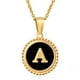 thumbnail image 1 of Carlidana-collar con colgante de moneda de letra Vintage de acero inoxidable para mujer, Color dorado Original, inicial 26 del alfabeto, regalo de joyería, 1 of 4