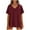 Wine, variant on Hvyesh Women V Neck Oversized T-Shirts Summer Short Sleeve Shirts Loose Casual Tops Cozy Homewear